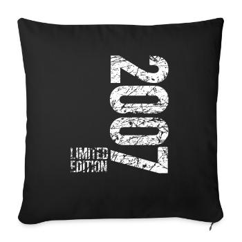 18th Birthday Boy Girls Limited Edition 2007 - Sofa pillowcase 17,3'' x 17,3'' (45 x 45 cm) - black - Front
