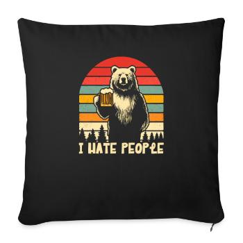 I Hate People Camping Hiking Trekking Gift - Sofa pillowcase 17,3'' x 17,3'' (45 x 45 cm) - black - Front