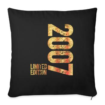 18th Birthday Boy Gift Limited Edition 2007 - Sofa pillowcase 17,3'' x 17,3'' (45 x 45 cm) - black - Front