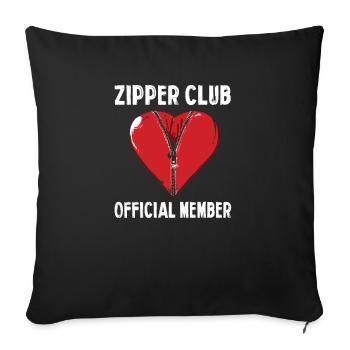 Zipper Club Official Member Heart Motif with - Sofa pillowcase 17,3'' x 17,3'' (45 x 45 cm) - black - Front