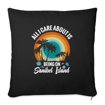 Tout ce qui m’intéresse, c’est d’être sur Sanibel - Housse de coussin décorative 45 x 45 cm - noir - Devant