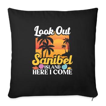 Gardez un œil sur l’île de Sanibel, vous voilà - Housse de coussin décorative 45 x 45 cm - noir - Devant
