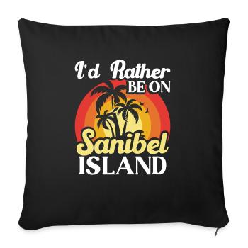 I'd rather be on Sanibel Island - Sofa pillowcase 17,3'' x 17,3'' (45 x 45 cm) - black - Front