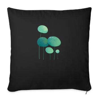 Blätter mit Tautropfen Leaves with Dew Drops - Sofa pillowcase 17,3'' x 17,3'' (45 x 45 cm) - black - Front