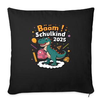 Schulkind 2025 Einschulung Schulanfang - Sofakissenbezug 45 x 45 cm - Schwarz - Vorne