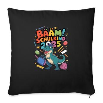 Schulkind 2025 Einschulung Schulanfang - Sofakissenbezug 45 x 45 cm - Schwarz - Vorne