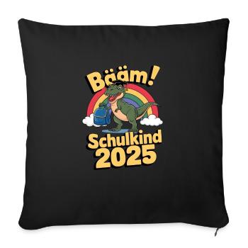 Schulkind 2025 Einschulung Schulanfang - Sofakissenbezug 45 x 45 cm - Schwarz - Vorne