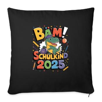 Écolier 2025 Inscription à l’école Retour à l’école - Housse de coussin décorative 45 x 45 cm - noir - Devant