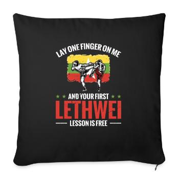 Mets un doigt sur moi et ton premier - Housse de coussin décorative 45 x 45 cm - noir - Devant