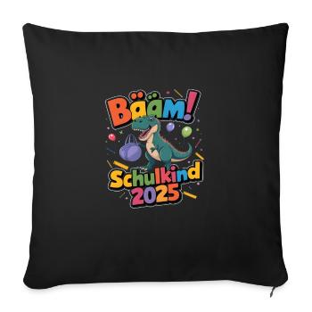 Schulkind 2025 Einschulung Schulanfang - Sofakissenbezug 45 x 45 cm - Schwarz - Vorne