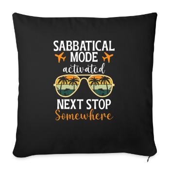 Mode sabbatique activé : prochain arrêt quelque part - Housse de coussin décorative 45 x 45 cm - noir - Devant
