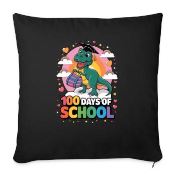 100e jour d’école 100 jour d’école des enfants - Housse de coussin décorative 45 x 45 cm - noir - Devant