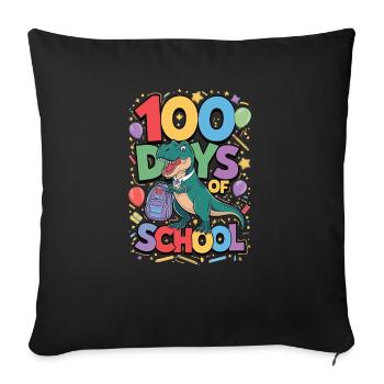 100e jour d’école 100 jour d’école des enfants - Housse de coussin décorative 45 x 45 cm - noir - Devant
