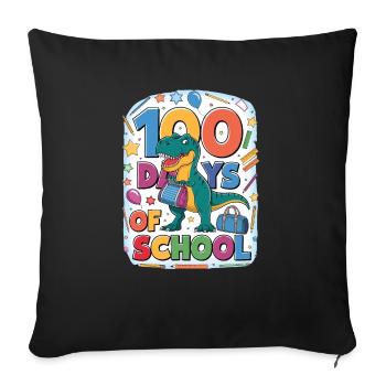 100e jour d’école 100 jour d’école des enfants - Housse de coussin décorative 45 x 45 cm - noir - Devant