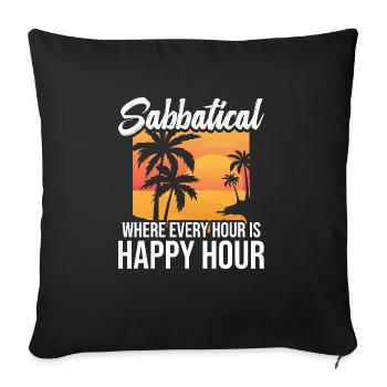 Congé sabbatique, où chaque heure est l’heure de l’apéro - Housse de coussin décorative 45 x 45 cm - noir - Devant