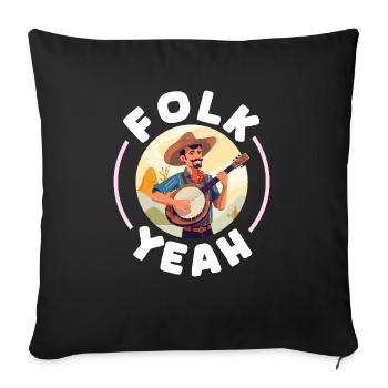 Folk yes American Folk Music Banjo Player - Sofa pillowcase 17,3'' x 17,3'' (45 x 45 cm) - black - Front
