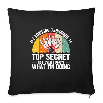 Quilles, pistes de bowlingAussi des quilles - Housse de coussin décorative 45 x 45 cm - noir - Devant