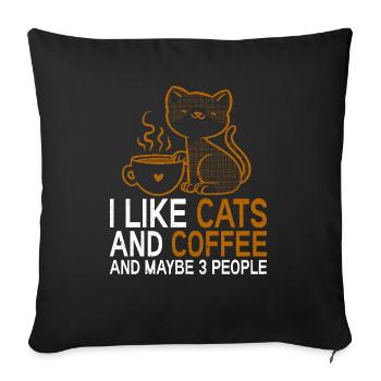 Cat Cat Lover for Women - Sofa pillowcase 17,3'' x 17,3'' (45 x 45 cm) - black - Front