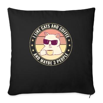 Cat Cat Lover for Women - Sofa pillowcase 17,3'' x 17,3'' (45 x 45 cm) - black - Front