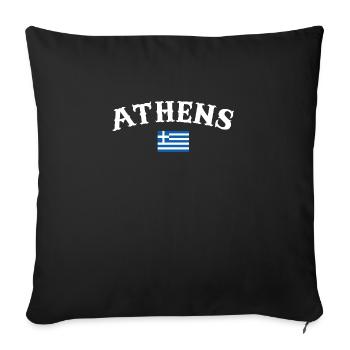 Athens Greece Greek Flag Greek - Sofa pillowcase 17,3'' x 17,3'' (45 x 45 cm) - black - Front