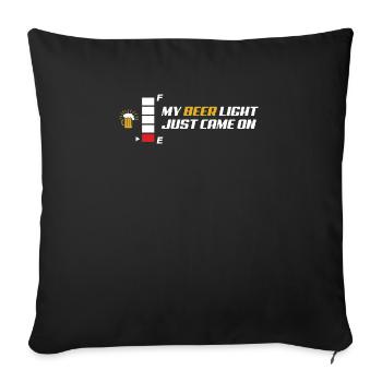 My Beer Light Goes On - Amateur de bière drôle - Housse de coussin décorative 45 x 45 cm - noir - Devant