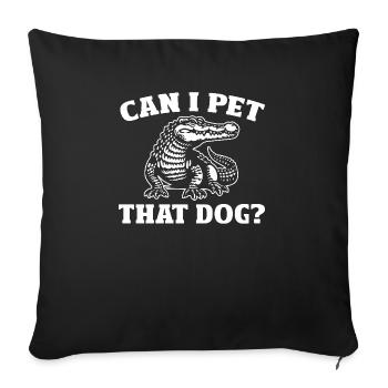 Puis-je caresser ce chien ? Jollier - Housse de coussin décorative 45 x 45 cm - noir - Devant
