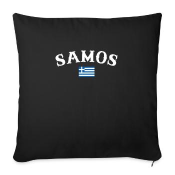 Samos Greece Greek Flag Greek - Sofa pillowcase 17,3'' x 17,3'' (45 x 45 cm) - black - Front