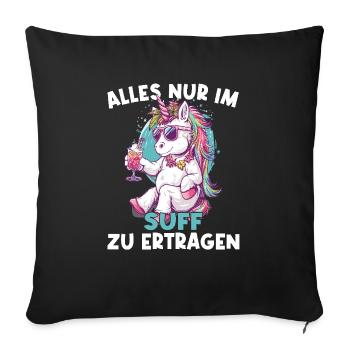 Colorful Refreshing Cocktail Unicorn - Sofa pillowcase 17,3'' x 17,3'' (45 x 45 cm) - black - Front