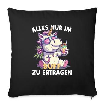 Colorful Refreshing Cocktail Unicorn - Sofa pillowcase 17,3'' x 17,3'' (45 x 45 cm) - black - Front