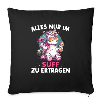 Colorful Refreshing Cocktail Unicorn - Sofa pillowcase 17,3'' x 17,3'' (45 x 45 cm) - black - Front
