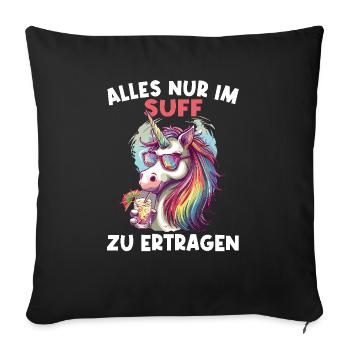 Colorful Refreshing Cocktail Unicorn - Sofa pillowcase 17,3'' x 17,3'' (45 x 45 cm) - black - Front