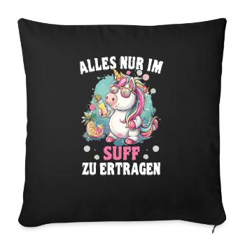 Colorful Refreshing Cocktail Unicorn - Sofa pillowcase 17,3'' x 17,3'' (45 x 45 cm) - black - Front