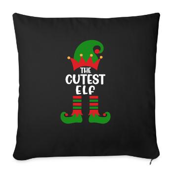Elfes de Noël - Housse de coussin décorative 45 x 45 cm - noir - Devant