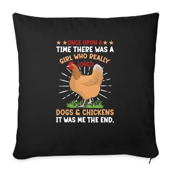 Poulets fermiers Éleveur Poulet Welsumer - Housse de coussin décorative 45 x 45 cm - noir - Devant