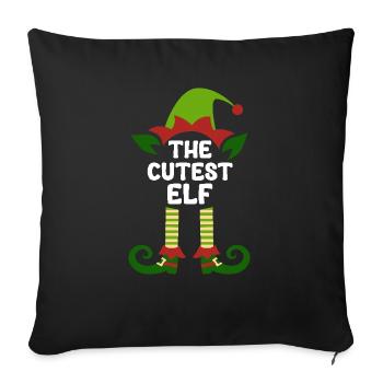 Elfes de Noël - Housse de coussin décorative 45 x 45 cm - noir - Devant