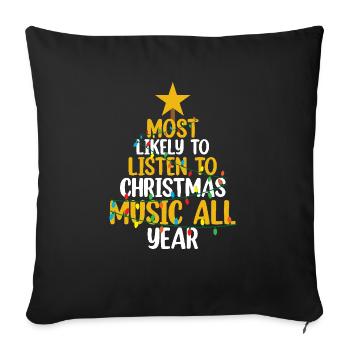 Elfes de Noël - Housse de coussin décorative 45 x 45 cm - noir - Devant