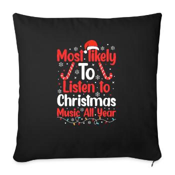 Elfes de Noël - Housse de coussin décorative 45 x 45 cm - noir - Devant