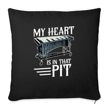 Vibraphone Mon cœur est dans cette fosse - Housse de coussin décorative 45 x 45 cm - noir - Devant