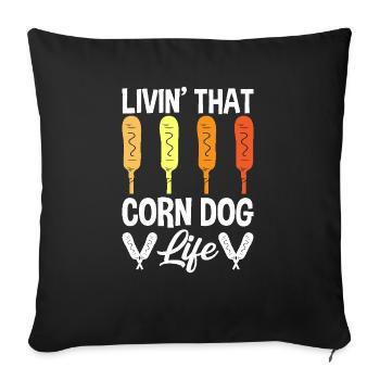 Hot Dog Costume Camping Outfit - Sofa pillowcase 17,3'' x 17,3'' (45 x 45 cm) - black - Front