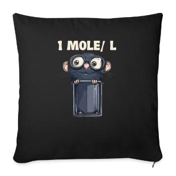 1 Mole/L Chemistry Humor for Scientists and Scientists - Sofa pillowcase 17,3'' x 17,3'' (45 x 45 cm) - black - Front