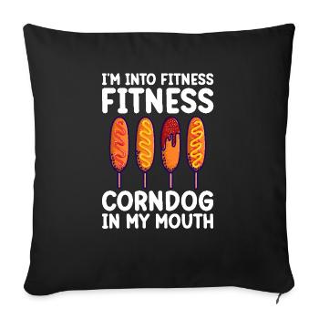 Hot Dog Costume Camping Outfit - Sofa pillowcase 17,3'' x 17,3'' (45 x 45 cm) - black - Front