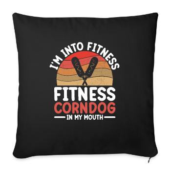 Hot Dog Costume Camping Outfit - Sofa pillowcase 17,3'' x 17,3'' (45 x 45 cm) - black - Front
