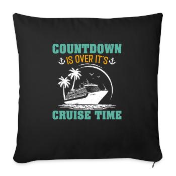 Cruise with the family cruise ship - Sofa pillowcase 17,3'' x 17,3'' (45 x 45 cm) - black - Front
