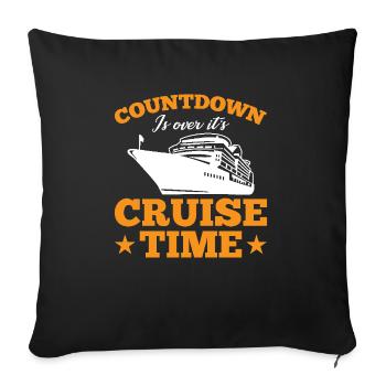 Cruise with the family cruise ship - Sofa pillowcase 17,3'' x 17,3'' (45 x 45 cm) - black - Front