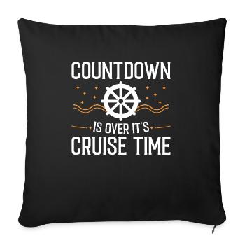 Cruise with the family cruise ship - Sofa pillowcase 17,3'' x 17,3'' (45 x 45 cm) - black - Front