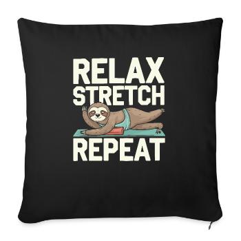 Lazy Sloth Yoga Zen Meditation Yoga Instructor - Sofa pillowcase 17,3'' x 17,3'' (45 x 45 cm) - black - Front