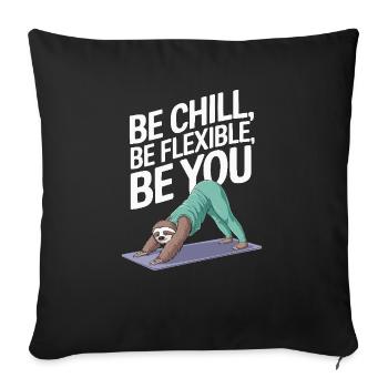 Lazy Sloth Yoga Zen Meditation Yoga Instructor - Sofa pillowcase 17,3'' x 17,3'' (45 x 45 cm) - black - Front