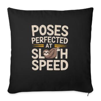 Lazy Sloth Yoga Zen Meditation Yoga Instructor - Sofa pillowcase 17,3'' x 17,3'' (45 x 45 cm) - black - Front