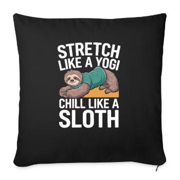 Lazy Sloth Yoga Zen Meditation Yoga Instructor - Sofa pillowcase 17,3'' x 17,3'' (45 x 45 cm) - black - Front