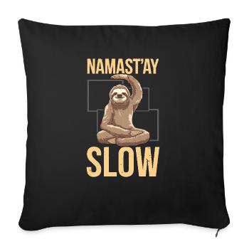 Lazy Sloth Yoga Zen Meditation Yoga Instructor - Sofa pillowcase 17,3'' x 17,3'' (45 x 45 cm) - black - Front